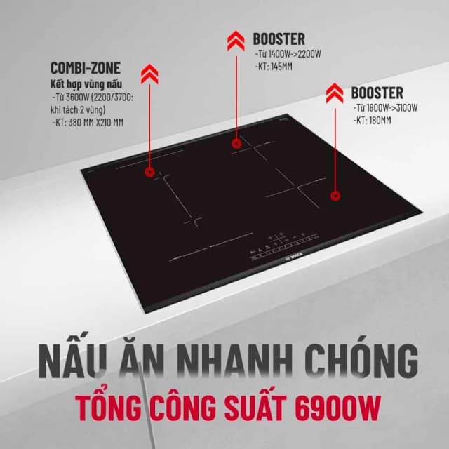 So sánh giá Bếp từ 4 vùng nấu âm Bosch PVS775FC5E 6900W rẻ nhất? - Ảnh 7