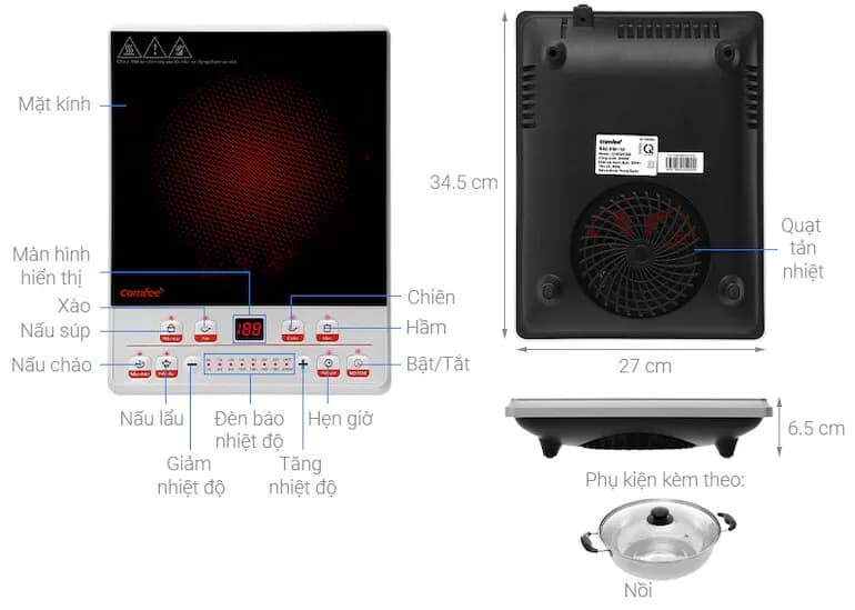 So sánh giá Bếp từ đơn Comfee CI-BD2020B 2000W - Tìm sản phẩm giá rẻ nhất - Ảnh 3