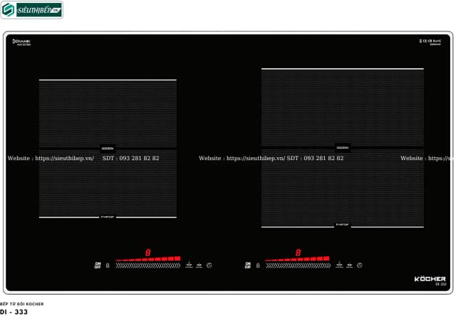 Top 1 so sánh giá Bếp từ đôi âm Kocher DI-333 Pro 5000W - Tìm sản phẩm giá rẻ nhất - Ảnh 15