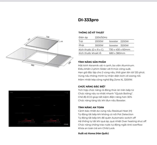 Top 1 so sánh giá Bếp từ đôi âm Kocher DI-333 Pro 5000W - Tìm sản phẩm giá rẻ nhất - Ảnh 10