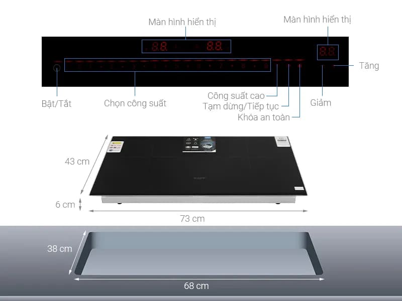 So sánh giá Bếp từ đôi âm KAFF KF-HID7348II 4600W - Tìm sản phẩm giá rẻ nhất - Ảnh 5