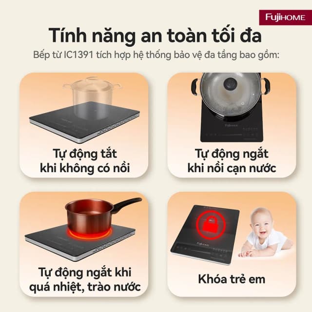So sánh giá Bếp từ đơn FUJIHOME IC1391 2000W rẻ nhất? - Ảnh 2