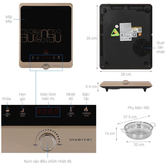 So sánh giá Bếp từ đơn Hawonkoo SEOUL-CEH-106-INVERTER-CF 2100W rẻ nhất? - Ảnh 3