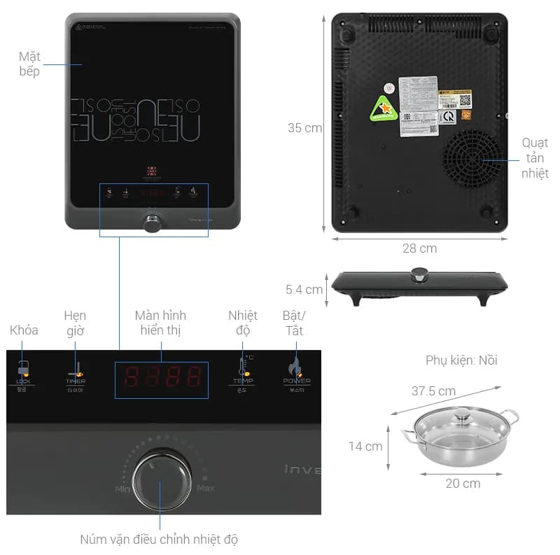 So sánh giá Bếp từ đơn Hawonkoo SEOUL-CEH-106-INVERTER-GR 2100W - Tìm sản phẩm giá rẻ nhất - Ảnh 8