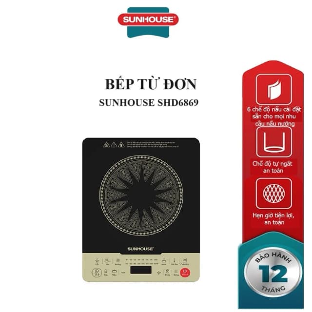 Bếp từ đơn Sunhouse SHD6869 2000W - Ảnh 3