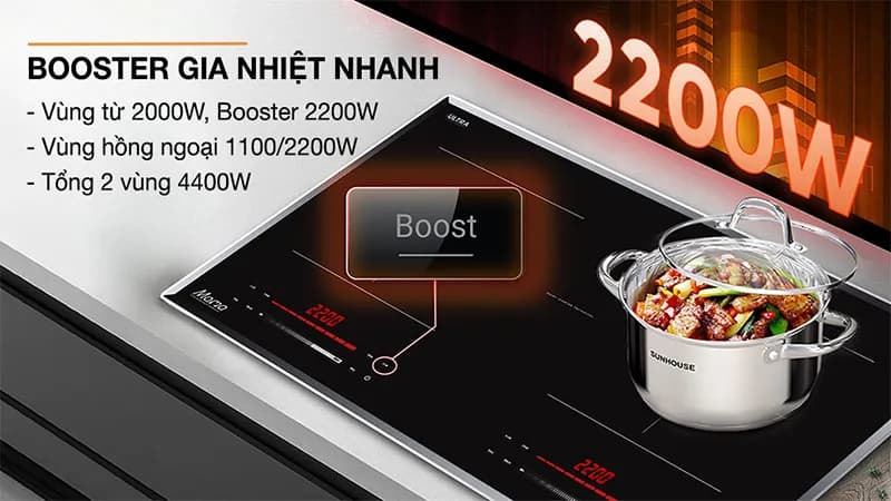 Bếp từ hồng ngoại âm Sunhouse MMB82041-TMD 4400W - Giá rẻ nhất hôm nay - Ảnh 7