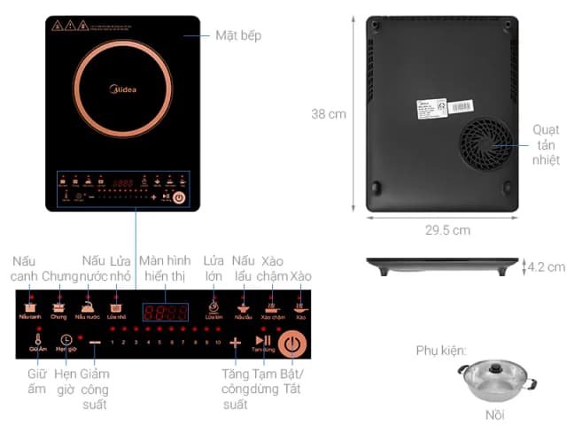 Top 1 so sánh giá Bếp từ Midea MI-T2120DC - Tìm sản phẩm giá rẻ nhất - Ảnh 4