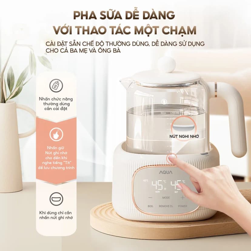 So sánh giá Bình đun pha sữa AQUA 1.2 lít AQS-MH121T - Tìm sản phẩm giá rẻ nhất - Ảnh 3