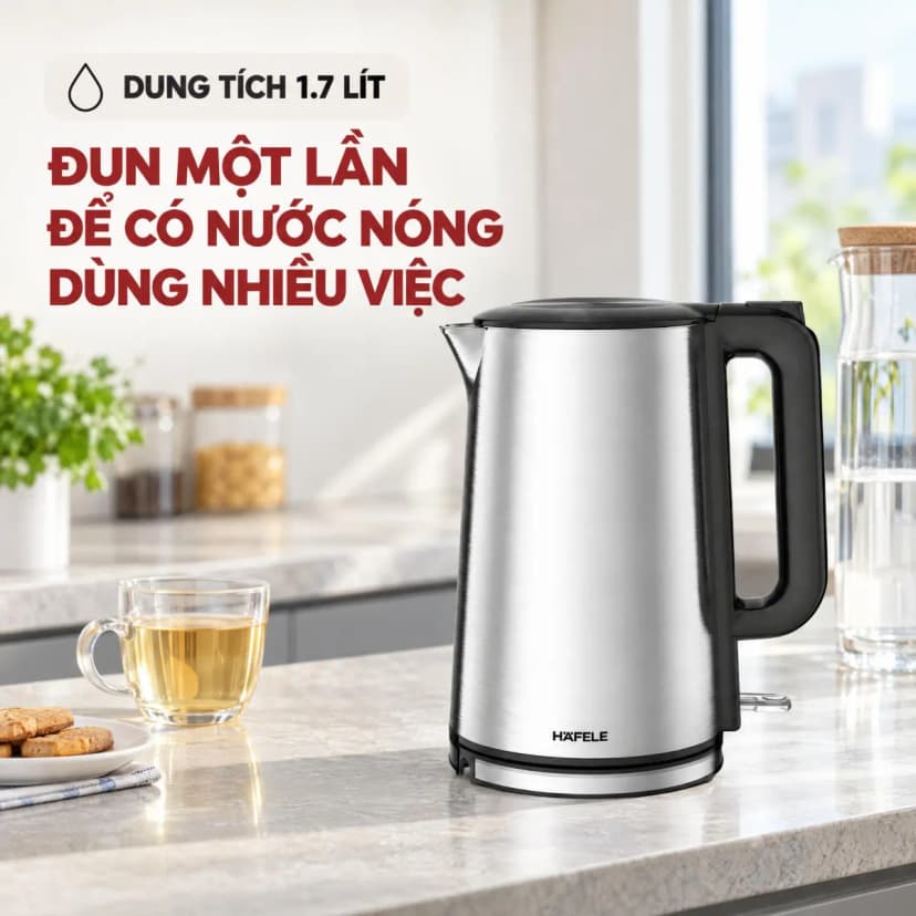 Bình đun siêu tốc Hafele 1.7 lít HS-K1703DX - Giá rẻ nhất hôm nay - Ảnh 3