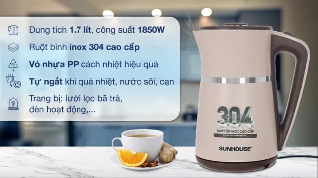 So sánh giá Bình đun siêu tốc Sunhouse 1.7 lít SHD1360 rẻ nhất? - Ảnh 9