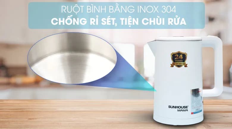 Bình đun siêu tốc Sunhouse Mama 1.7 lít SHD1386 Trắng - Giá rẻ nhất hôm nay - Ảnh 5