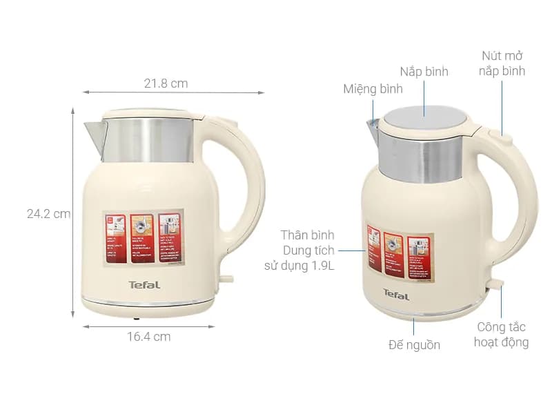 So sánh giá Bình đun siêu tốc Tefal 1.9 lít KO190AE0 - Tìm sản phẩm giá rẻ nhất - Ảnh 3