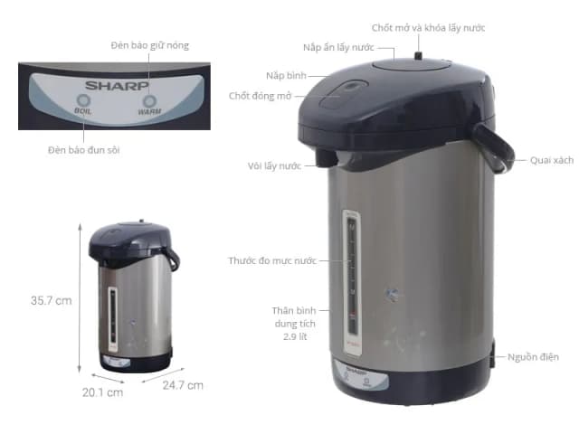 Top 1 so sánh giá Bình thủy điện Sharp KP-30STV RB 2.9 lít - Tìm sản phẩm giá rẻ nhất - Ảnh 23