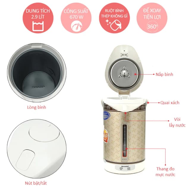 Top 1 so sánh giá Bình thủy điện Sharp KP-30STV RB 2.9 lít - Tìm sản phẩm giá rẻ nhất - Ảnh 65
