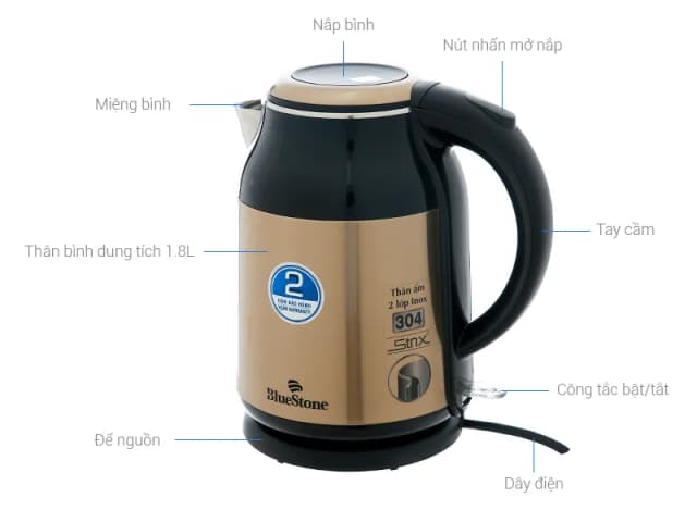 Bình đun siêu tốc BlueStone 1.8 lít KTB-3369 - Ảnh 3