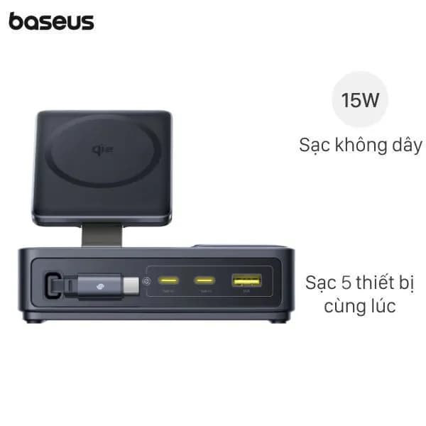 Bộ sạc nhanh 5 cổng USB Type-C Qi2 PD 140W Baseus Nomos CCNMS140 kèm Cáp Type C - Type C - Ảnh 8