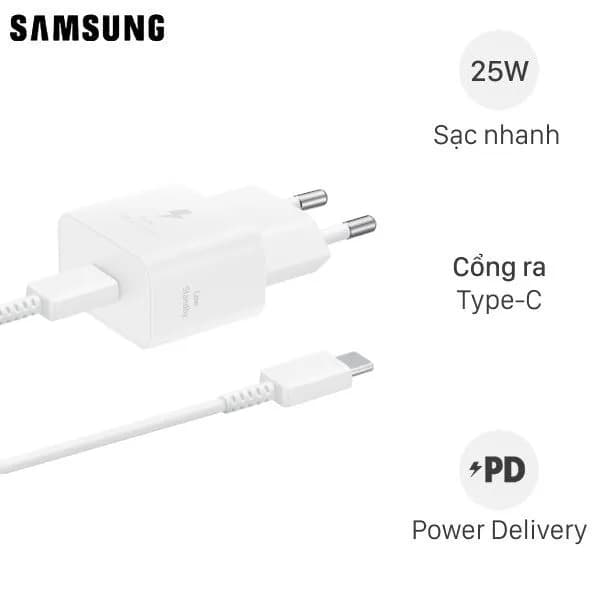 Bộ sạc nhanh Type-C PD 25W Samsung EP-T2510XW kèm cáp Type C - Type C - Giá rẻ nhất hôm nay - Ảnh 1