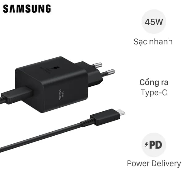 Bộ sạc nhanh Type-C PD 45W Samsung EP-T4511 kèm cáp Type C - Type C - Giá rẻ nhất hôm nay - Ảnh 1