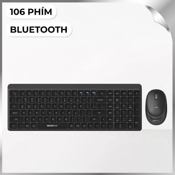 Bộ Bàn Phím Chuột Bluetooth MicroPack KM-268W - Đen - Ảnh 1