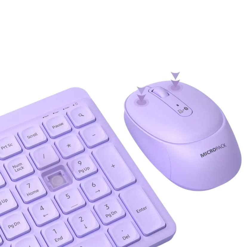 Bộ Bàn Phím Chuột Bluetooth MicroPack KM-268W - Tím - Giá rẻ nhất hôm nay - Ảnh 2