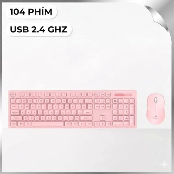 Bộ Bàn Phím Chuột Không Dây MicroPack KM-237W - Hồng - Ảnh 10