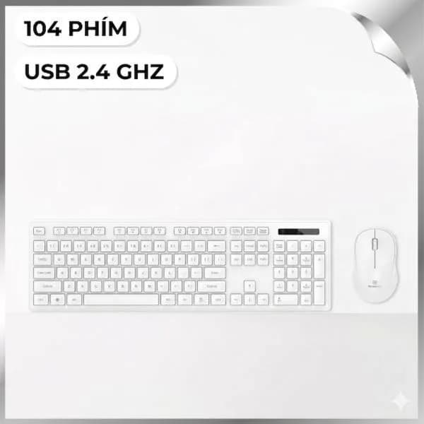 Bộ Bàn Phím Chuột Không Dây MicroPack KM-237W - Trắng - Ảnh 9