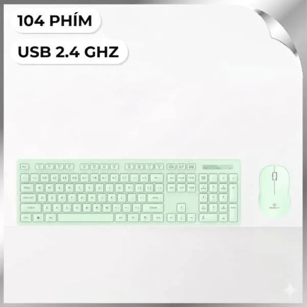 Bộ Bàn Phím Chuột Không Dây MicroPack KM-237W - Xanh - Ảnh 6