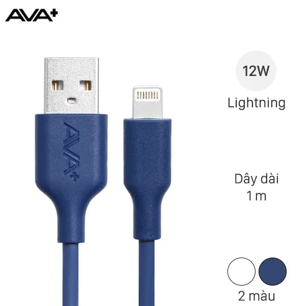 Cáp sạc và truyền dữ liệu USB-A - Lightning 12W 1m AVA+ DR-L04 - Giá rẻ nhất hôm nay - Ảnh 1