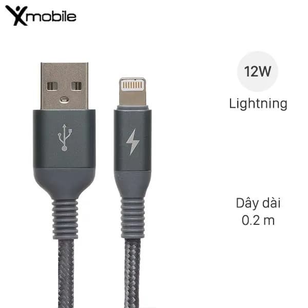 Cáp sạc và truyền dữ liệu USB-A - Lightning 12W 0.2m Xmobile LJET-L11 - Ảnh 8