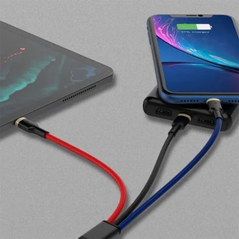 Cáp sạc nhanh và truyền dữ liệu 3 đầu USB A - Type C Lightning Micro USB 18W 1.5m Golf GC-72X - Giá rẻ nhất hôm nay - Ảnh 2