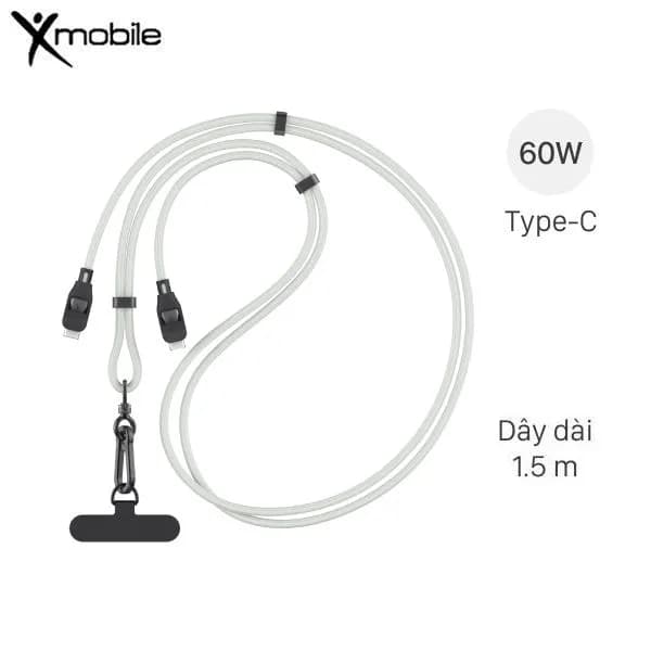 Cáp sạc nhanh đeo chéo Type C - Type C 1.5m Xmobile Lanyard DS1703 - Giá rẻ nhất hôm nay - Ảnh 1