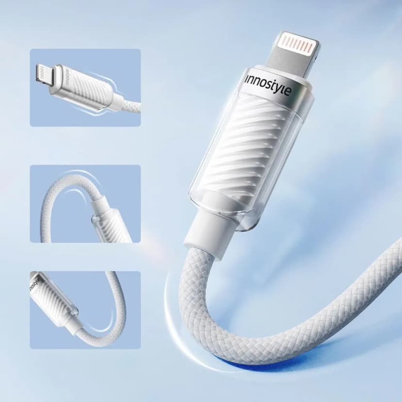 Cáp sạc nhanh và truyền dữ liệu Type-C - Lightning 27W 1.5m Innostyle SCL150WHT - Giá rẻ nhất hôm nay - Ảnh 3
