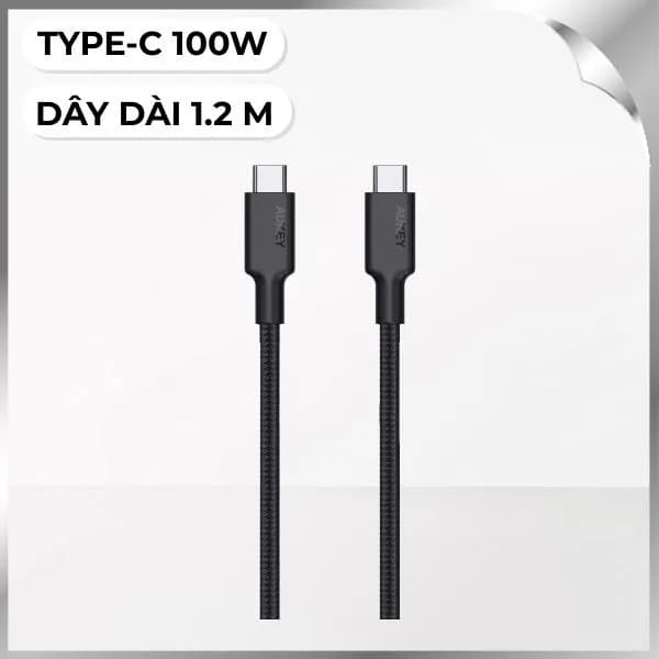 Cáp sạc nhanh và truyền dữ liệu Type-C - Type-C 100W 1.2m Aukey CB-CD21 - Giá rẻ nhất hôm nay - Ảnh 1