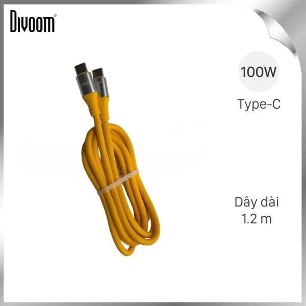 Cáp sạc nhanh và truyền dữ liệu Type C - Type C 1.2m Divoom 90100058248 - Giá rẻ nhất hôm nay - Ảnh 1