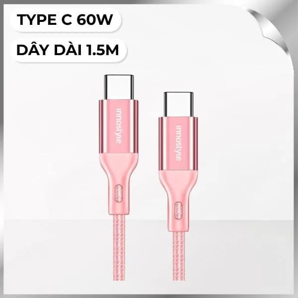 Cáp sạc nhanh và truyền dữ liệu Type-C - Type-C 60W 1.5m Innostyle ICC150ALBP - Giá rẻ nhất hôm nay - Ảnh 1