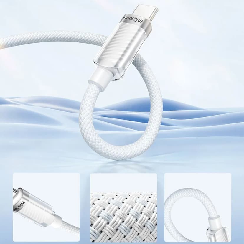 Cáp sạc nhanh và truyền dữ liệu Type-C - Type-C 60W 1.5m Innostyle SCC150WHT - Giá rẻ nhất hôm nay - Ảnh 3