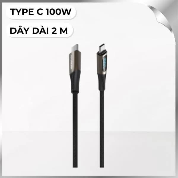 Cáp sạc nhanh và truyền dữ liệu Type-C - Type-C 100W 2m MicroPack Power Link C2 MC C100 - Đen - Ảnh 12