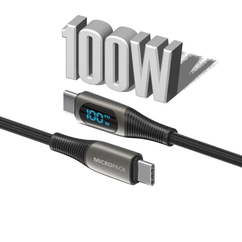Cáp sạc nhanh và truyền dữ liệu Type-C - Type-C 100W 2m MicroPack Power Link C2 MC C100 - Đen - Giá rẻ nhất hôm nay - Ảnh 3