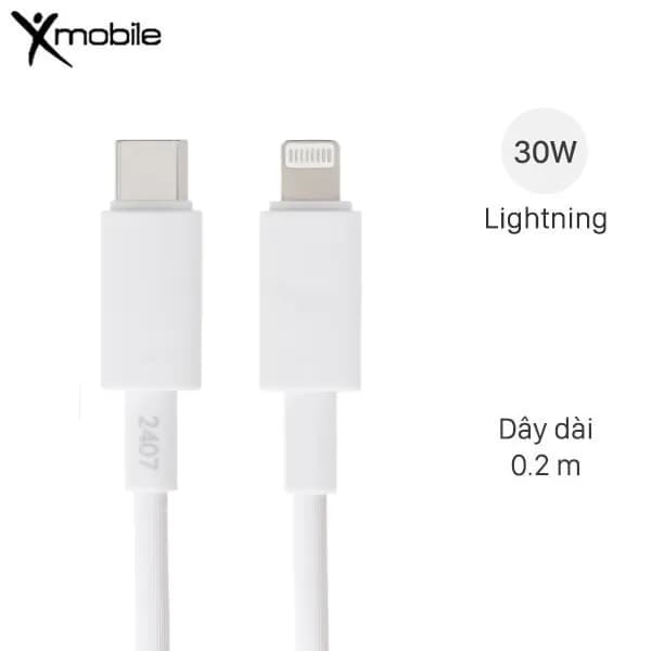 Cáp sạc nhanh và truyền dữ liệu Type-C - Lightning 30W 0.2m Xmobile CS-DC06 - Giá rẻ nhất hôm nay - Ảnh 1