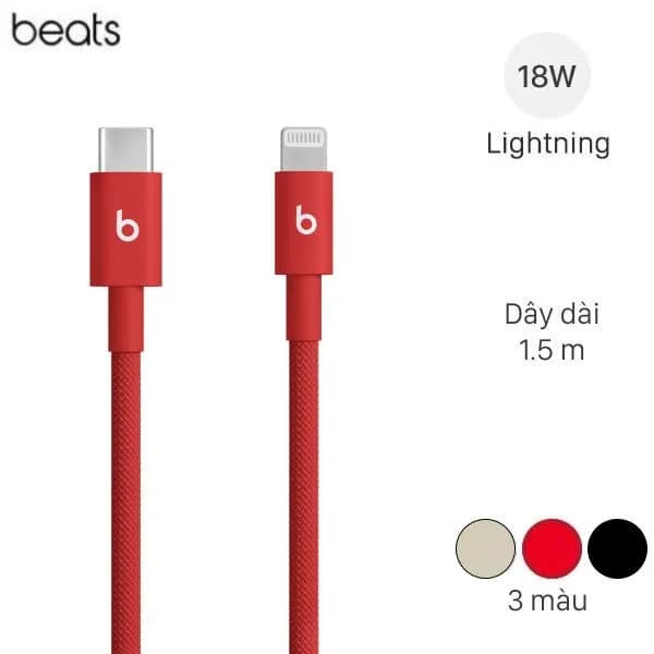 Cáp sạc nhanh và truyền dữ liệu Type-C - Lightning 18W 1.5m Beats - Ảnh 1