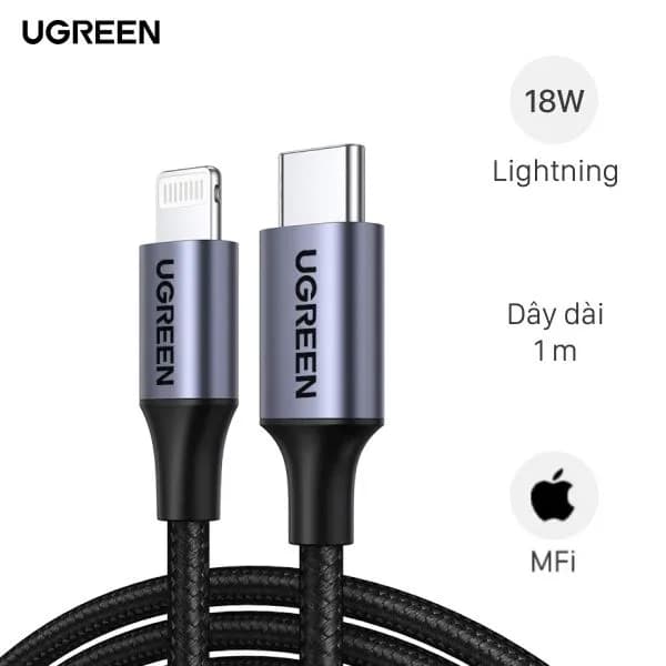 Cáp sạc nhanh và truyền dữ liệu Type C - Lightning 18W 1m Ugreen US304 - Giá rẻ nhất hôm nay - Ảnh 1
