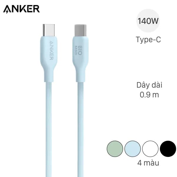 Cáp sạc nhanh và truyền dữ liệu Type-C - Type-C 140W 0.9m Anker 544 Bio A80F1 - Ảnh 4