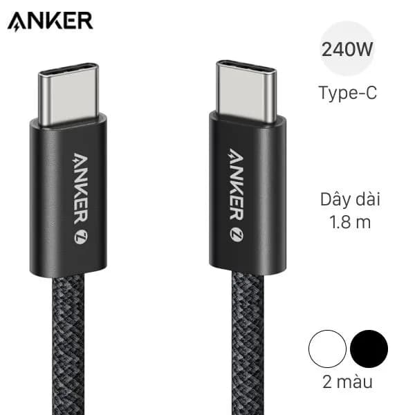 Cáp sạc nhanh và truyền dữ liệu Type-C - Type-C 240W 1.8m Anker Zolo A8060 - Giá rẻ nhất hôm nay - Ảnh 1