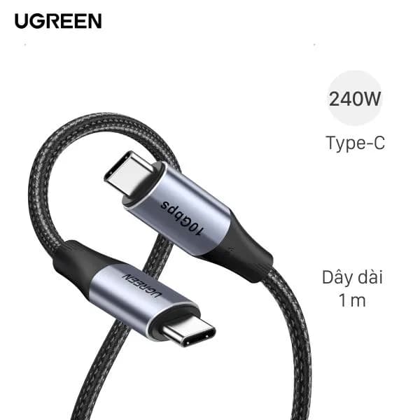 Cáp sạc nhanh và truyền dữ liệu Type-C - Type-C 240W 1m Ugreen US355 - Ảnh 8