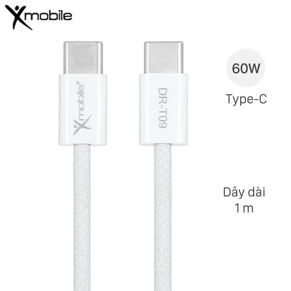Cáp sạc nhanh và truyền dữ liệu Type-C - Type-C 60W 1m Xmobile DR-T09 - Giá rẻ nhất hôm nay - Ảnh 1