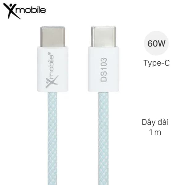 Cáp sạc nhanh và truyền dữ liệu Type-C - Type-C 60W 1m Xmobile DS103 - Giá rẻ nhất hôm nay - Ảnh 1