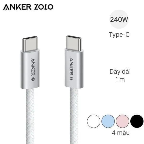 Cáp sạc nhanh và truyền dữ liệu Type-C - Type-C 240W 1m Anker Zolo A8060 - Giá rẻ nhất hôm nay - Ảnh 1