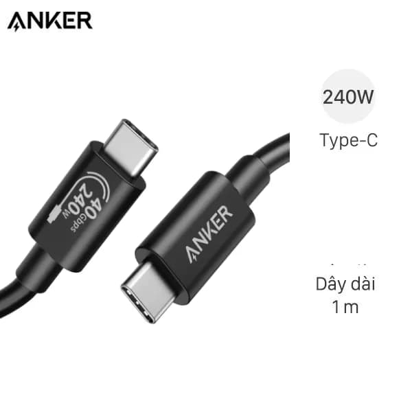 Cáp sạc nhanh và xuất hình ảnh Type-C - Type-C 240W 1m Anker 515 A8487 - Giá rẻ nhất hôm nay - Ảnh 1