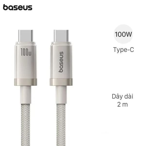 Cáp sạc nhanh Type-C - Type-C 100W 2m Baseus Titanium Alloy CB000136 - Giá rẻ nhất hôm nay - Ảnh 1