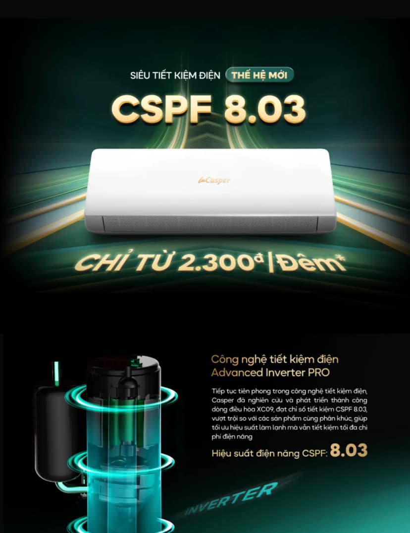 So sánh giá Máy lạnh Casper Inverter 1 HP XC-09IU38 - Tìm sản phẩm giá rẻ nhất - Ảnh 13